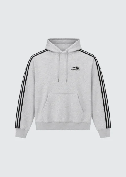 Muse French Terry Striped Hoodie - Sports Grey