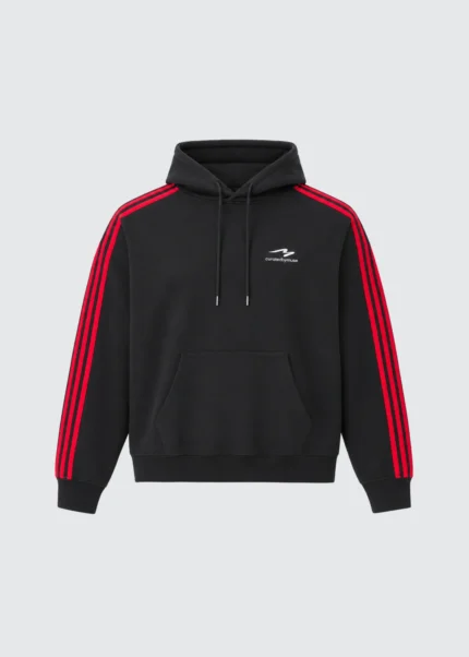 Muse French Terry Striped Hoodie - Redline