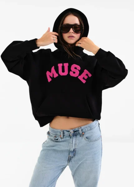 Muse Heavyweight Chenille Hoodie - Black Taffy
