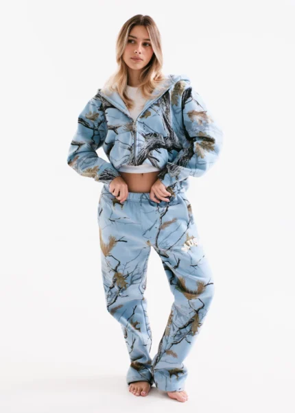 Muse Heavyweight Camo Zip Up - Glacier