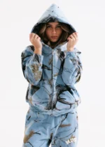 Muse Heavyweight Camo Zip Up - Glacier