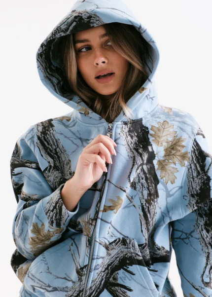 Muse Heavyweight Camo Zip Up - Glacier