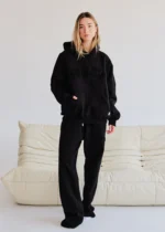 Muse Heavyweight Chenille Straight Joggers - Coal Black