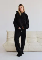 Muse Heavyweight Chenille Hoodie Set - Coal Black