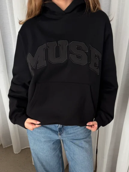 Muse Heavyweight Scholar Hoodie - Black