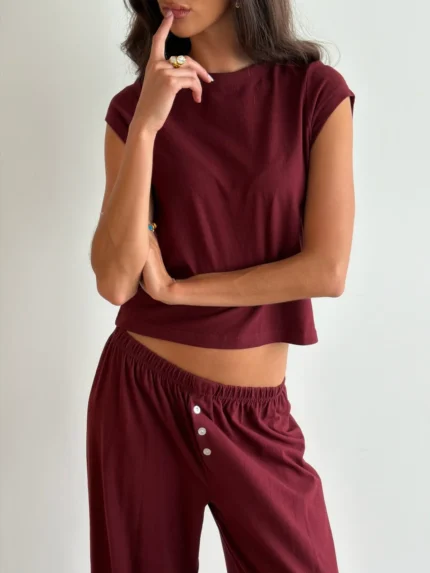 Muse Soft Cotton Mini Tee - Cabernet