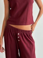 Muse Soft Cotton Pants - Cabernet