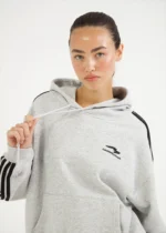 Muse French Terry Striped Hoodie - Sports Grey