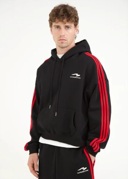Muse French Terry Striped Hoodie - Redline