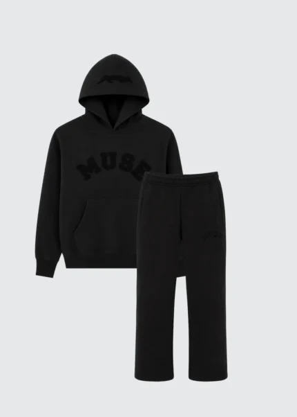 Muse Heavyweight Chenille Hoodie Set - Coal Black