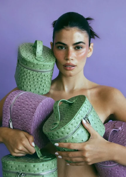 The Mini Vanity Case - Matcha Ostrich
