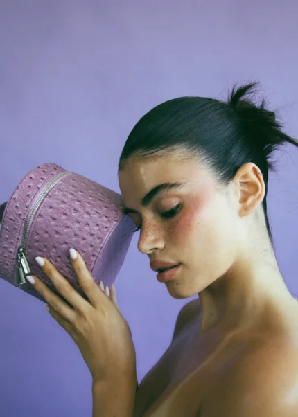 The Mini Vanity Case - Lilac Ostrich