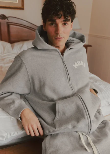 Muse Heavyweight Chenille Zip Up - Dove